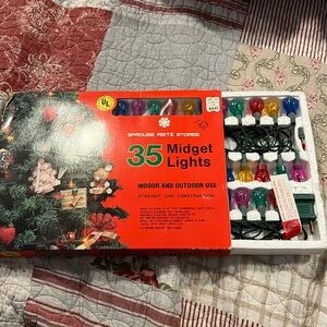 Vintage new Midget star reflectors Christmas string lights 35 lights